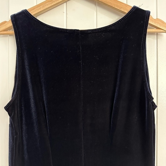 NWOT CDC Caren Desiree Company Dark Blue Velvet Maxi Dress - Picture 4 of 5